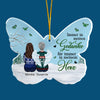 Deine Flügel waren bereit, aber mein Herz war nicht - German Personalized Custom Butterfly Shaped Acrylic Christmas Ornament - Memorial Gift, Sympathy Gift, Christmas Gift