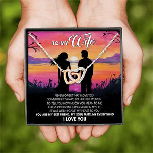 You Are My Best Friend My Soul Mate My Everything - Gift For Couples, Husband Wife, Personalized Interlocking Hearts Necklace.