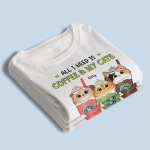 I Need Coffee & My Cats - Cat Personalized Custom Unisex T-shirt, Hoodie, Sweatshirt - Mother's Day, Gift For Pet Owners, Pet Lovers