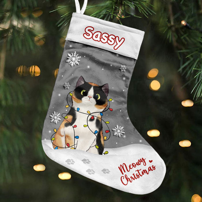 Christmas Is So Much Fun When You Are A Cat - Cat Christmas Costumes - Personalized Christmas Stocking