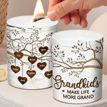 Custom Grandkids Name Tree Gifts for Grandparents - Personalized Scented Candle