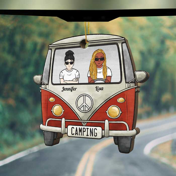 Home Is Where You Park It - Gift For Camping Couples, Personalized Custom Car Shaped Wood Christmas Ornament