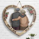 Paar Umarmt Sich Von Unserem Ersten Kuss Bis Zu Unserem Letzten Atemzug - Gift For Couples, Husband Wife, Personalized Shaped Wood Sign German