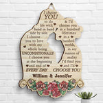 I'd Choose You In A Hundred Lifetimes - Gift For Couples, Husband Wife, Personalized Shaped Wood Sign