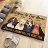 Welcome To Our House, Paw Parents Live Here Too - Personalized Decorative Mat