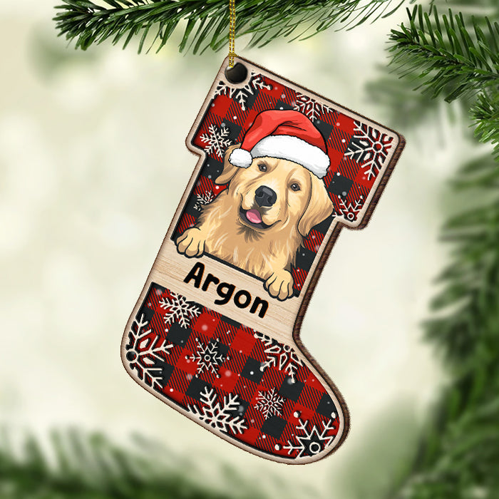 Have A Magical Holiday Season - Happy Cats And Dogs - Personalized Custom Stocking Shaped Wood Christmas Ornament