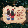 There Is No Greater Gift Than Sisters - Personalized Custom Benelux Shaped Wood Christmas Ornament - Gift For Bestie, Best Friend, Sister, Birthday Gift For Bestie And Friend, Christmas Gift