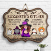 In My Kitchen Filled With Care I Welcome Water, Earth, Fire, Air - Personalized Shaped Wood Sign - Gift For Witches, Gift For Yourself, Gift For Pet Lovers, Halloween Gift