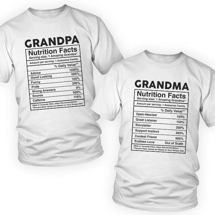 Amazing Grandpa And Grandma Of An Awesome Family - Personalized Matching Couple T-Shirt - Gift For Couple, Husband Wife, Grandparents