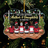 The Love Between Mother & Daughters Knows No Distance - Personalized Custom Benelux Shaped Acrylic Christmas Ornament - Gift For Family, Christmas Gift