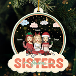 Forever Friends, Forever Young - Bestie Personalized Custom Ornament - Acrylic Snow Globe Shaped - Christmas Gift For Best Friends, BFF, Sisters