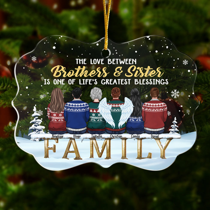 There Is No Greater Gift Than Brothers & Sisters - Personalized Custom Benelux Shaped Acrylic Christmas Ornament - Gift For Family, Christmas Gift