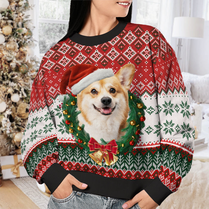 To My Human, Wish You A Furry Christmas - Dog & Cat Personalized Custom Ugly Sweatshirt - Unisex Wool Jumper - Upload Image, Christmas Gift For Pet Owners, Pet Lovers