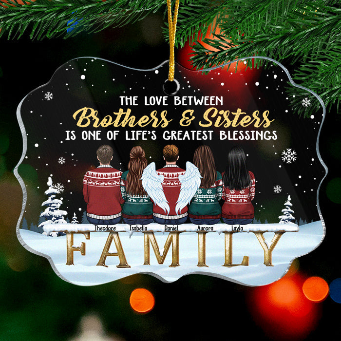 There Is No Greater Gift Than Brothers & Sisters - Personalized Custom Benelux Shaped Acrylic Christmas Ornament - Gift For Family, Christmas Gift