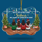 Sisters Will Always Be Connected By Heart - Personalized Custom Benelux Shaped Acrylic Christmas Ornament - Gift For Bestie, Best Friend, Sister, Birthday Gift For Bestie And Friend, Christmas Gift