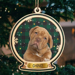 Here Comes Santa Paws - Personalized Custom Round Shaped Wood Photo Christmas Ornament - Upload Image, Gift For Pet Lovers, Christmas Gift