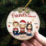 We're Friends Forever - Bestie Personalized Custom Ornament - Ceramic Round Shaped - Christmas Gift For Best Friends, BFF, Sisters