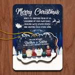Dealing With Stupid People & Keeping Each Other Sane - Personalized Custom Christmas Wooden Card With Pop Out Ornament - Gift For Family, Christmas Gift