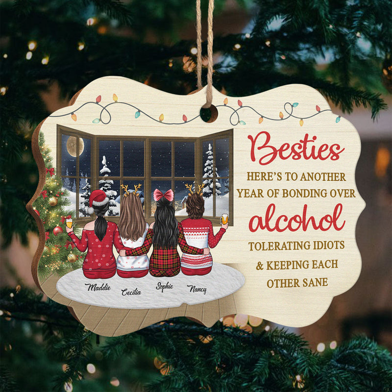 Sisters By Heart - Personalized Custom Benelux Shaped Wood Christmas Ornament - Gift For Bestie, Best Friend, Sister, Birthday Gift For Bestie And Friend, Christmas New Arrival Gift
