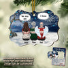 We Place Our Arms Around You To Calm You As You Weep - Memorial Personalized Custom Wooden Card With Pop Out Ornament - Sympathy Gift, Christmas Gift For Family