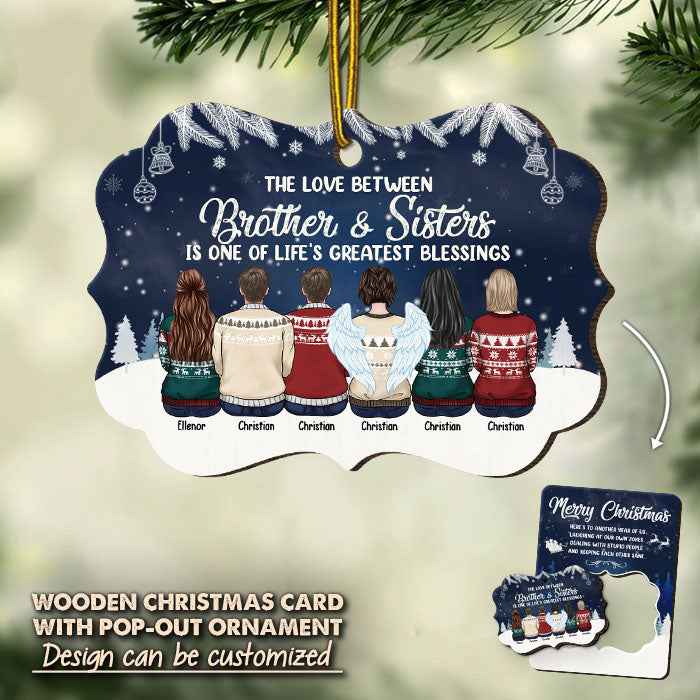 Dealing With Stupid People & Keeping Each Other Sane - Personalized Custom Christmas Wooden Card With Pop Out Ornament - Gift For Family, Christmas Gift