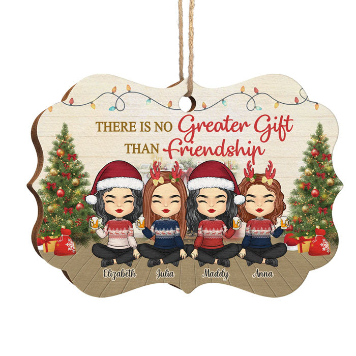 Nothing Is Greater Than Friendship - Personalized Custom Benelux Shaped Wood Christmas Ornament - Gift For Bestie, Best Friend, Sister, Birthday Gift For Bestie And Friend, Christmas Gift