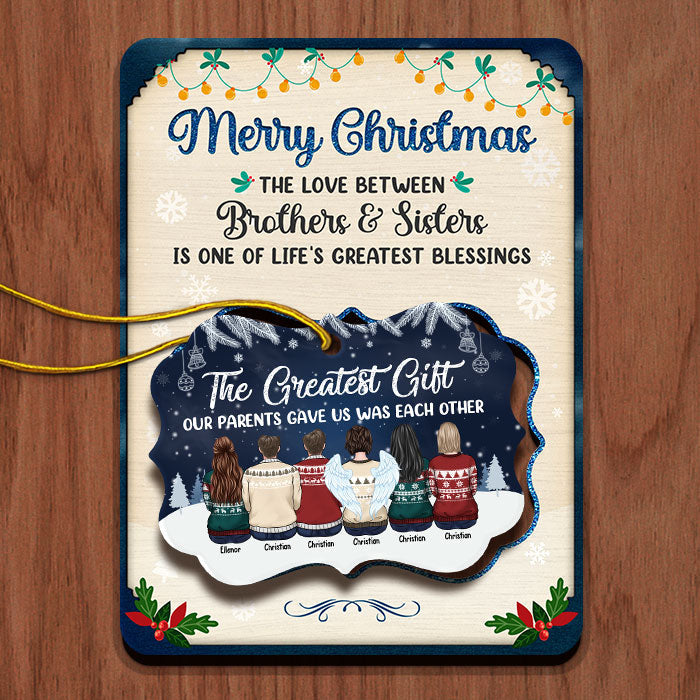 The Greatest Gift Our Parents Gave Us Was Each Other - Personalized Custom Christmas Wooden Card With Pop Out Ornament - Gift For Family, Christmas Gift