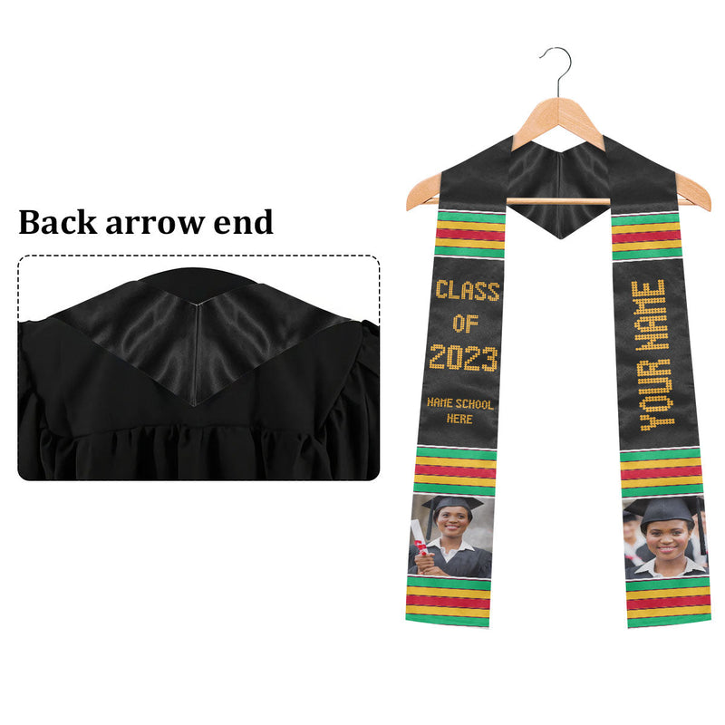 Class of 2024 Kente Cloth Best Gift For Graduation's Day - Personalized Stoles