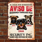 Damos uma dentada no crime Portuguese - Funny Personalized Dog Metal Sign
