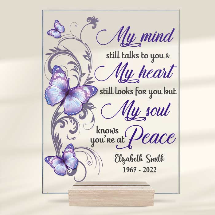 My Mind Still Talks To You - Personalized Acrylic Plaque - Memorial Gift, Sympathy Gift