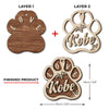 Jingle Paws - Personalized Custom Paw Shaped 2 Layered Wood Christmas Ornament - Gift For Pet Lovers, Christmas Gift