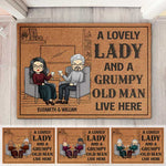 A Lovely Lady & A Grumpy Old Man - Personalized Decorative Mat - Gift For Couples, Husband Wife