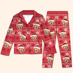 Christmas Is Coming Aztec Pattern - Dog & Cat Personalized Custom Face Photo Pajamas - Upload Image, Christmas Gift For Pet Owners, Pet Lovers