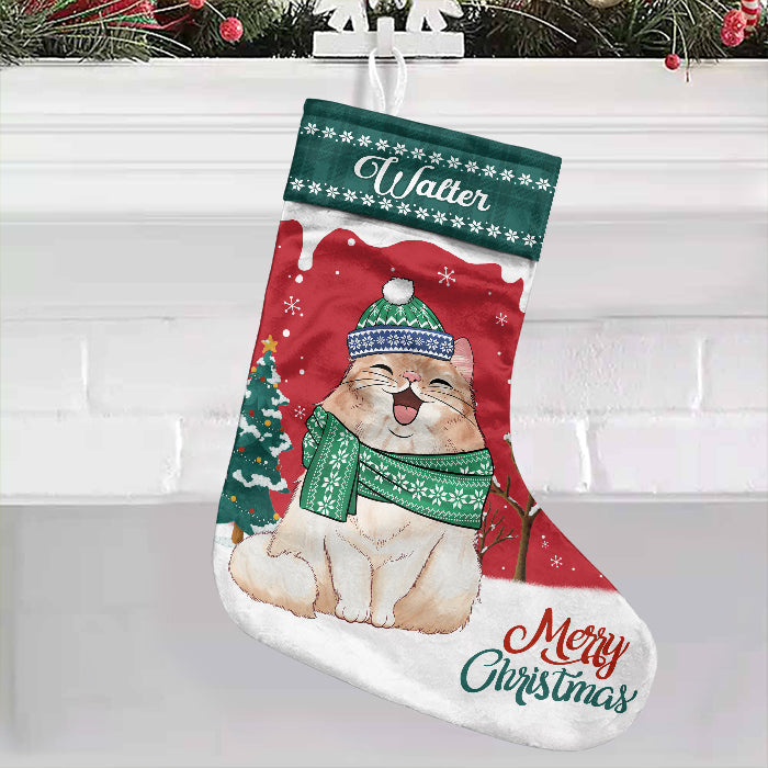Santa Paws Is Coming To Town - Personalized Custom Christmas Stocking - Gift For Pet Lovers, Christmas Gift