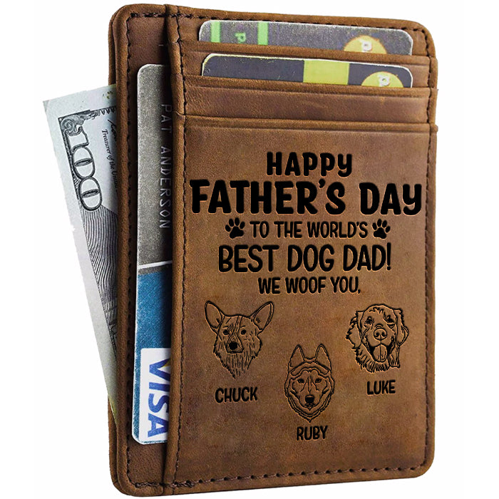 Best Dog Dad - Personalized Card Wallet - Gift For Dad, Gift For Father's Day