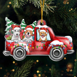 Loads Of Love Merry Woofmas - Personalized Custom Car Shaped Acrylic Christmas Ornament - Gift For Pet Lovers, Christmas Gift