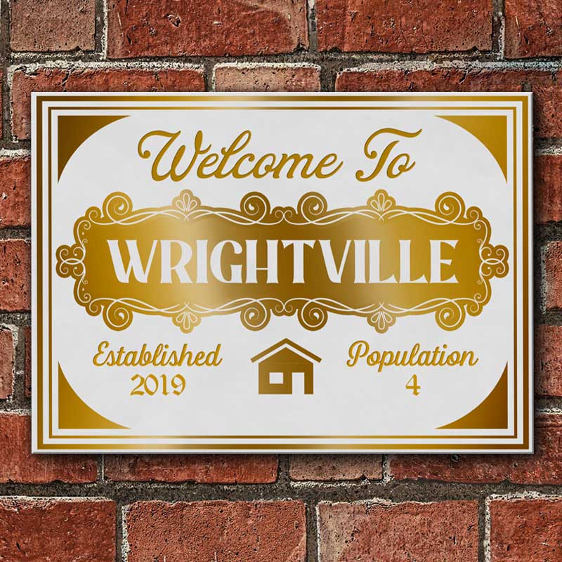 Welcome To - Personalized Family Metal Sign