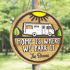 Heme Is Where We Park It - Personalized Shaped Wood Sign, 2 Layers Sign - Gift For Camping Lovers