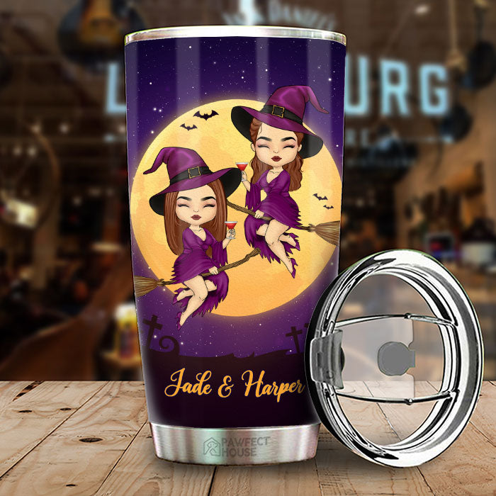 Witches By Nature - Personalized Witch Tumbler - Gift For Witches, Bestie, Best Friend, Sister, Birthday Gift For Bestie And Friend, Halloween Gift