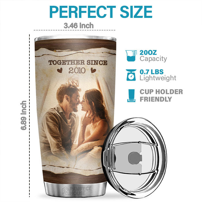 8 Billion Smiles And Yours Is My Favorite - Personalized Tumbler - Upload Image, Gift For Couple, Husband Wife, Anniversary, Engagement, Wedding, Marriage Gift