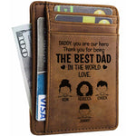 The Best Dad In The World - Personalized Card Wallet - Gift For Dad