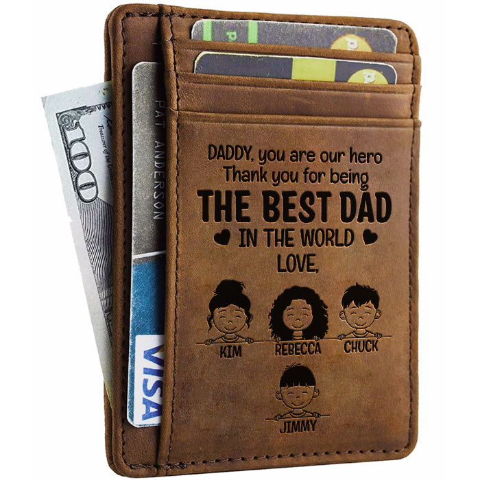The Best Dad In The World - Personalized Card Wallet - Gift For Dad
