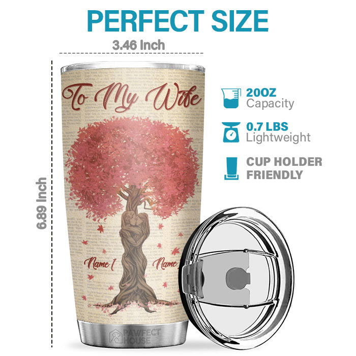 I Choose You To Do Life With Hand In Hand & Side By Side - Personalized Tumbler - To My Wife, Gift For Wife, Anniversary, Engagement, Wedding, Marriage Gift
