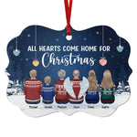 All Hearts Come Home For Christmas - Family Personalized Custom Ornament - Aluminum Benelux Shaped - Christmas Gift For Family Members