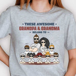 Awesome Grandpa & Grandma - Personalized Unisex T-shirt, Hoodie - Gift For Couples, Husband Wife