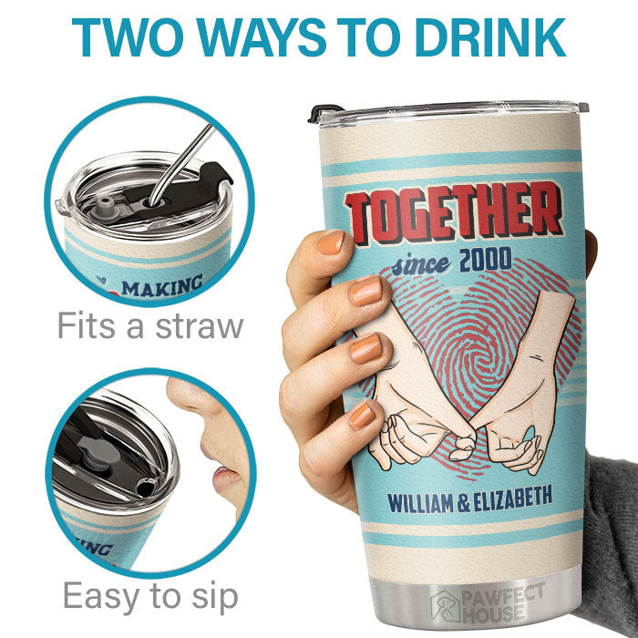 Making Memories With You Is My Favorite Thing To Do - Personalized Tumbler - Gift For Couple, Husband Wife, Anniversary, Engagement, Wedding, Marriage Gift