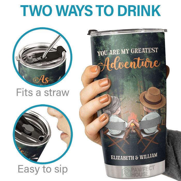 As Soon As I Saw You I Knew An Adventure Was Going To Happen - Personalized Tumbler - Gift For Couple, Husband Wife, Anniversary, Engagement, Wedding, Marriage Gift