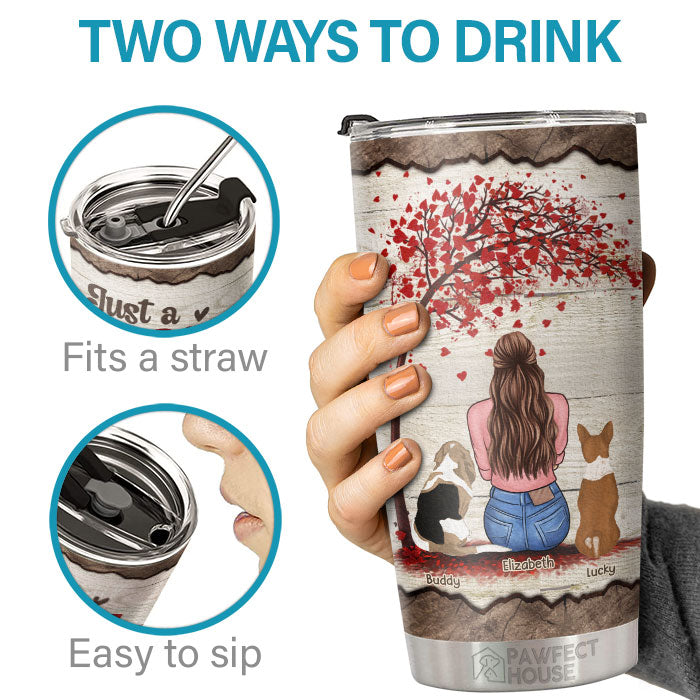 Just A Girl Who Loves Dogs - Personalized Tumbler - Gift For Dog Lovers, Dog Owners, Dog Gift, Gift For Pet Lovers