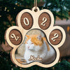 Love My Fur Baby - Personalized Custom Round Shaped Wood Photo Christmas Ornament - Upload Image, Gift For Pet Lovers, Christmas Gift