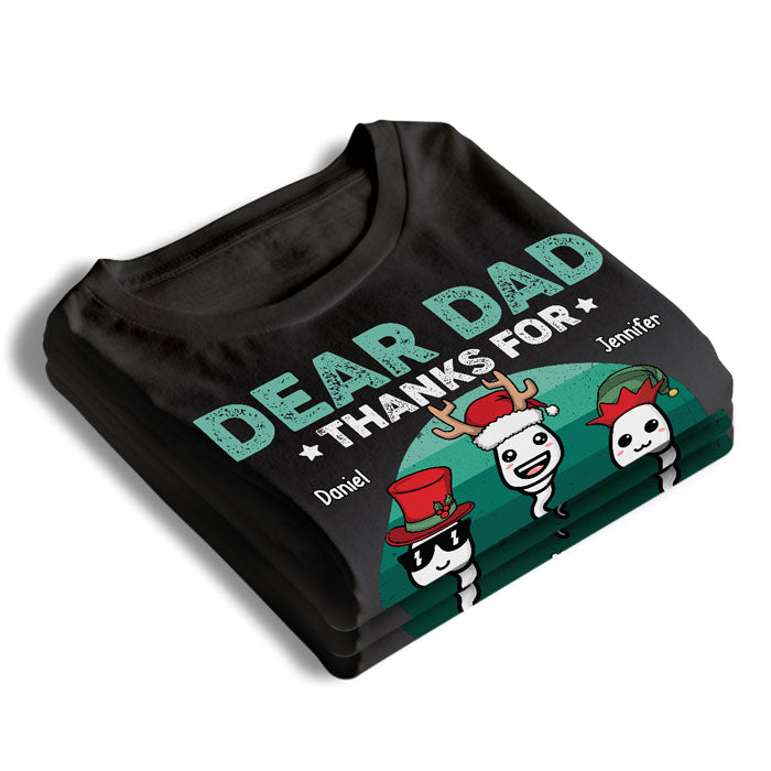 Thanks Dad For Creating a Freakin' Legend - Family Personalized Custom Unisex T-shirt, Hoodie, Sweatshirt - Christmas Gift For Dad